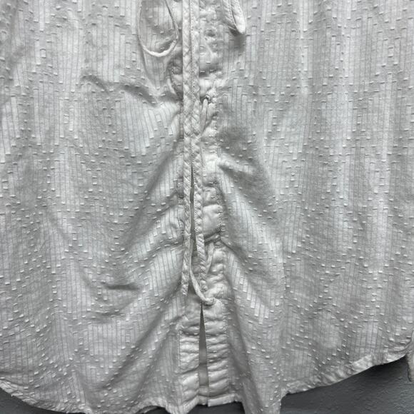 Caffe Marrahkesh Shirt Womens Small Cotton Oversized Relaxed Boho Beachy Western - Picture 11 of 15